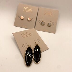 14th & Union Earring Bundle - Black Oblong  / Mini Circle / Square Rhinestone